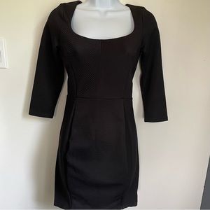 H&M ribbed stretch fit black dress